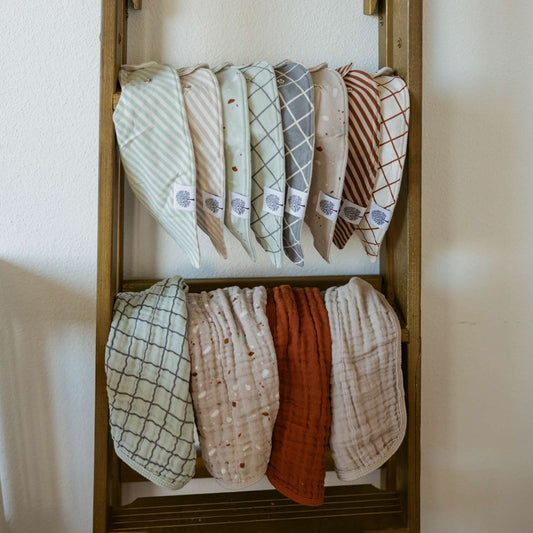 Clay Bandana Bib Set (8 pack) by Parker Baby Co., product view 2