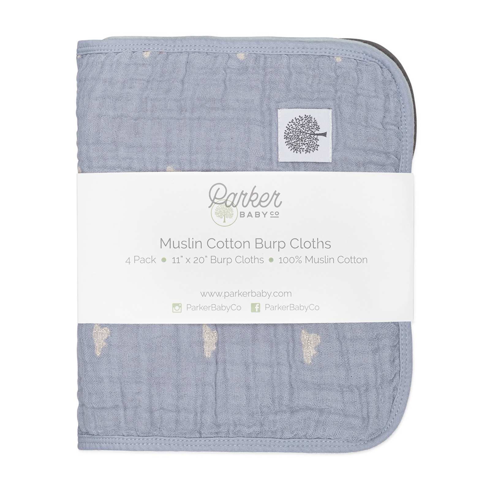 Cloud Set - Muslin Burp Cloths (4 Pack) by Parker Baby Co., product view 10