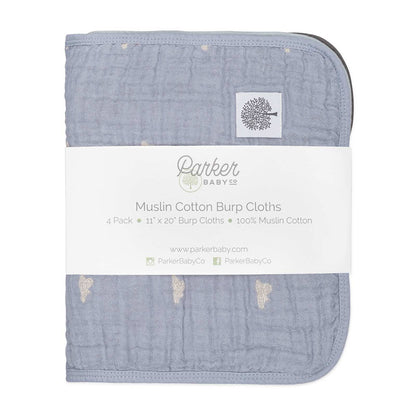Cloud Set - Muslin Burp Cloths (4 Pack) by Parker Baby Co., product view 10