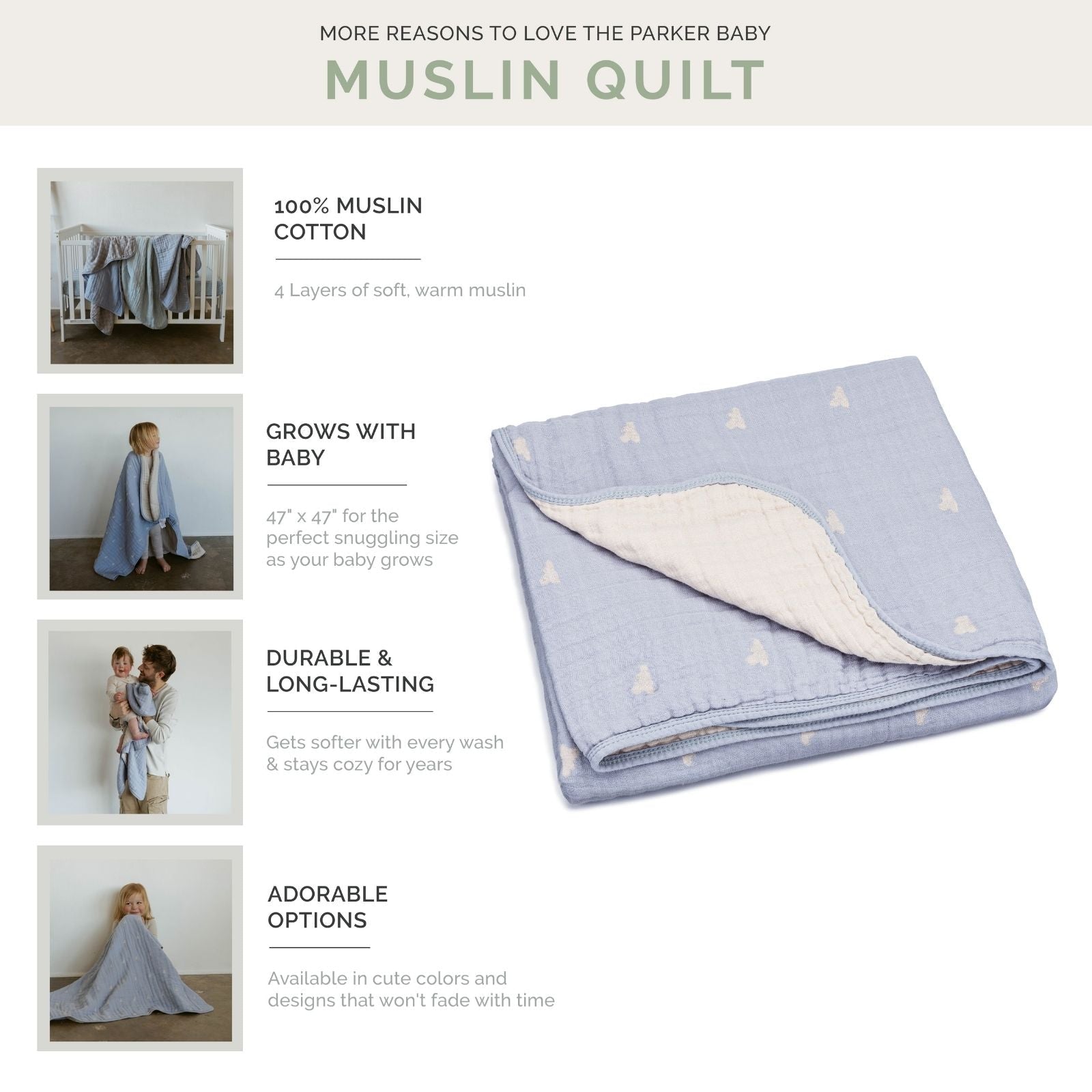 Dove Quilt by Parker Baby Co., product view 3