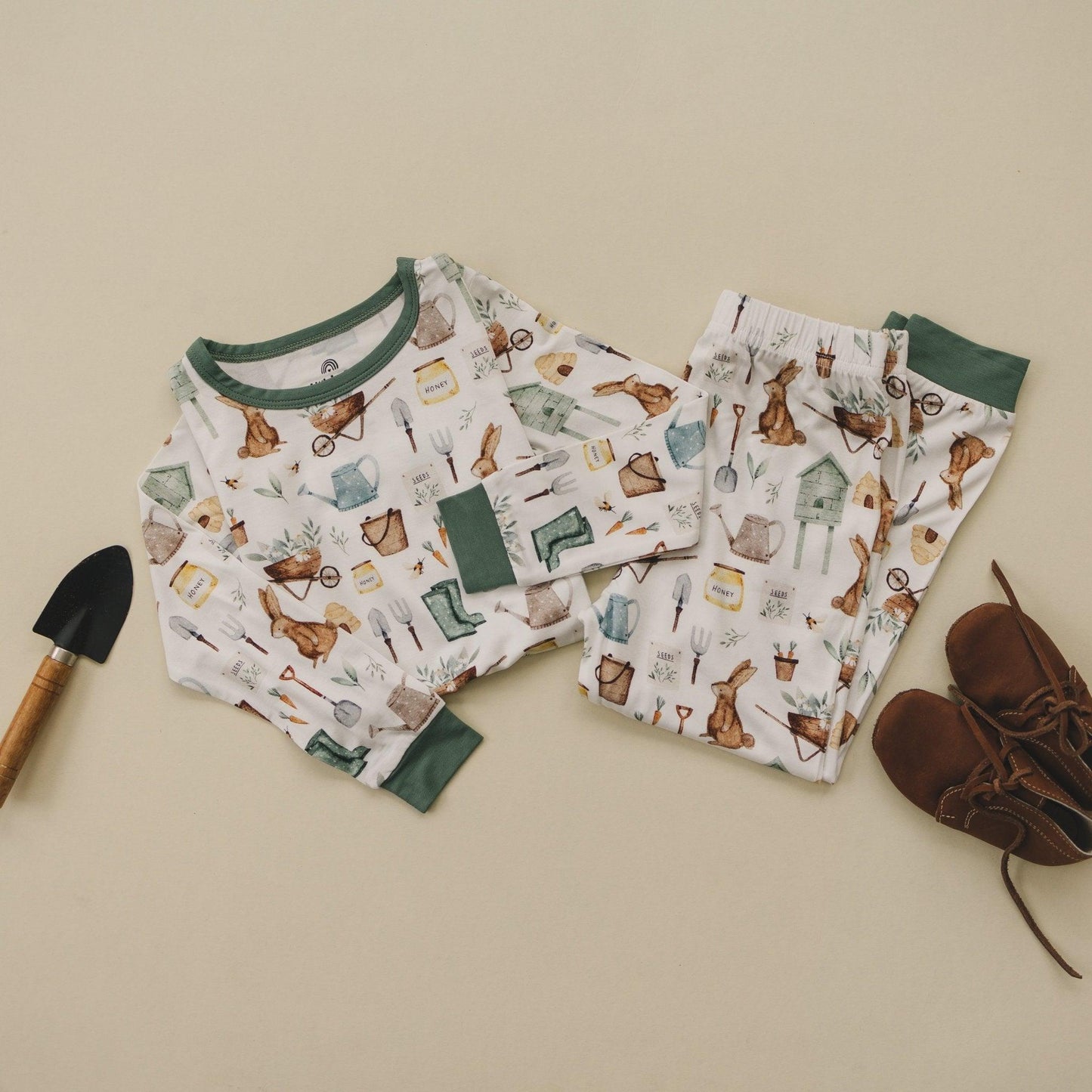 Cottontail Garden 2pc Bamboo Pajamas by Little Joy Co., product view 5