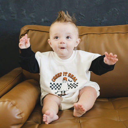 Creep It Real Halloween Sweatshirt Romper by Little Joy Co.