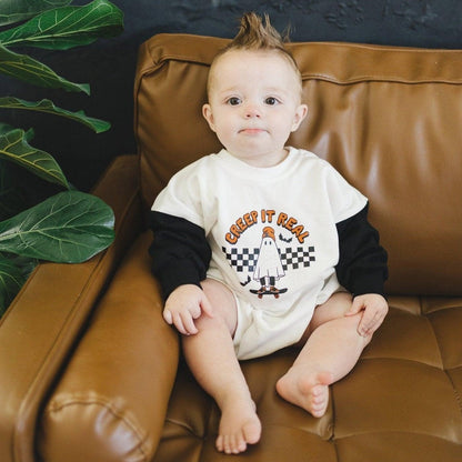 Creep It Real Halloween Sweatshirt Romper by Little Joy Co., product view 3