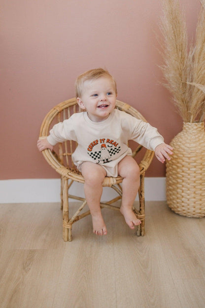 Creep It Real Organic Cotton Sweatshirt Romper by Little Joy Co., product view 6