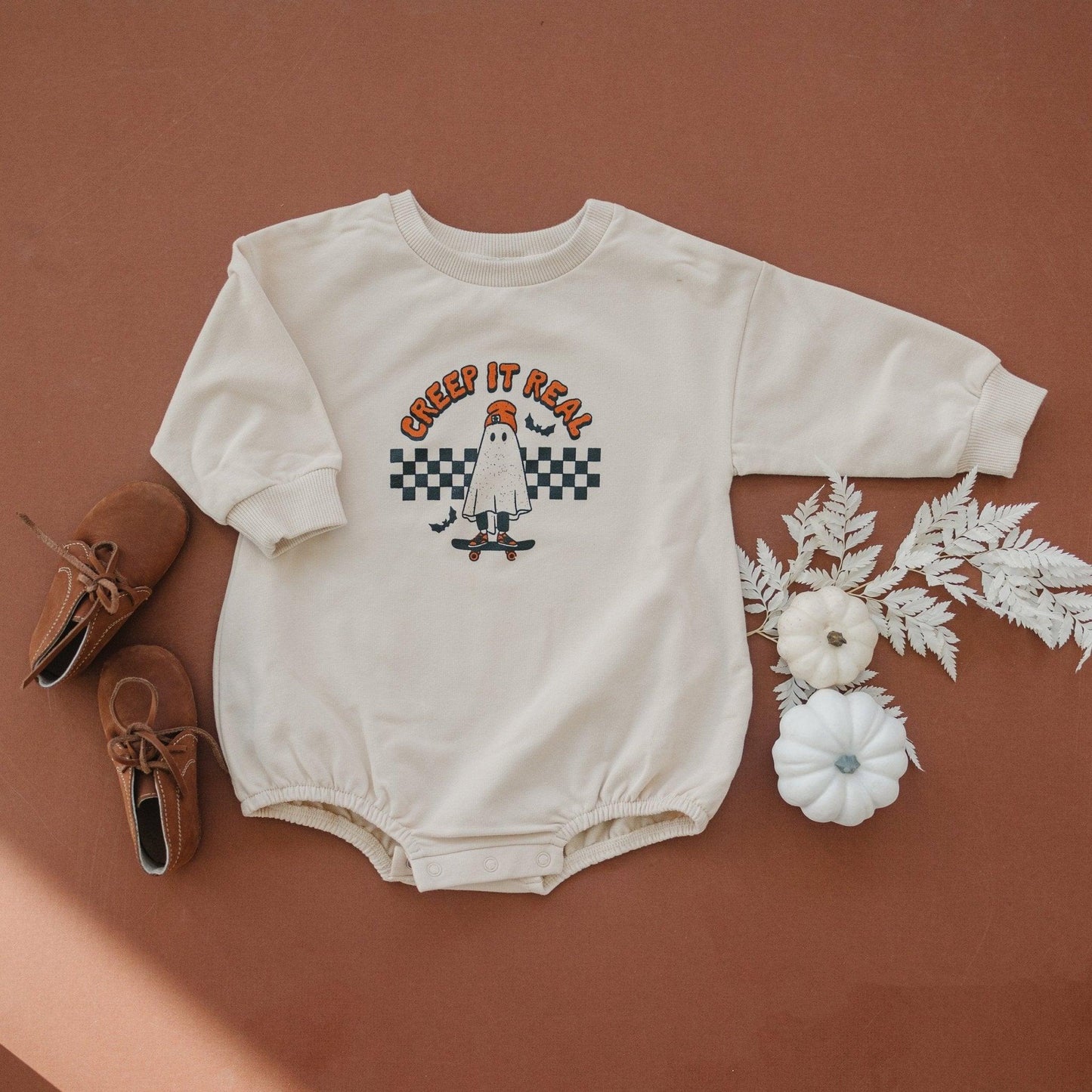 Creep It Real Organic Cotton Sweatshirt Romper by Little Joy Co.