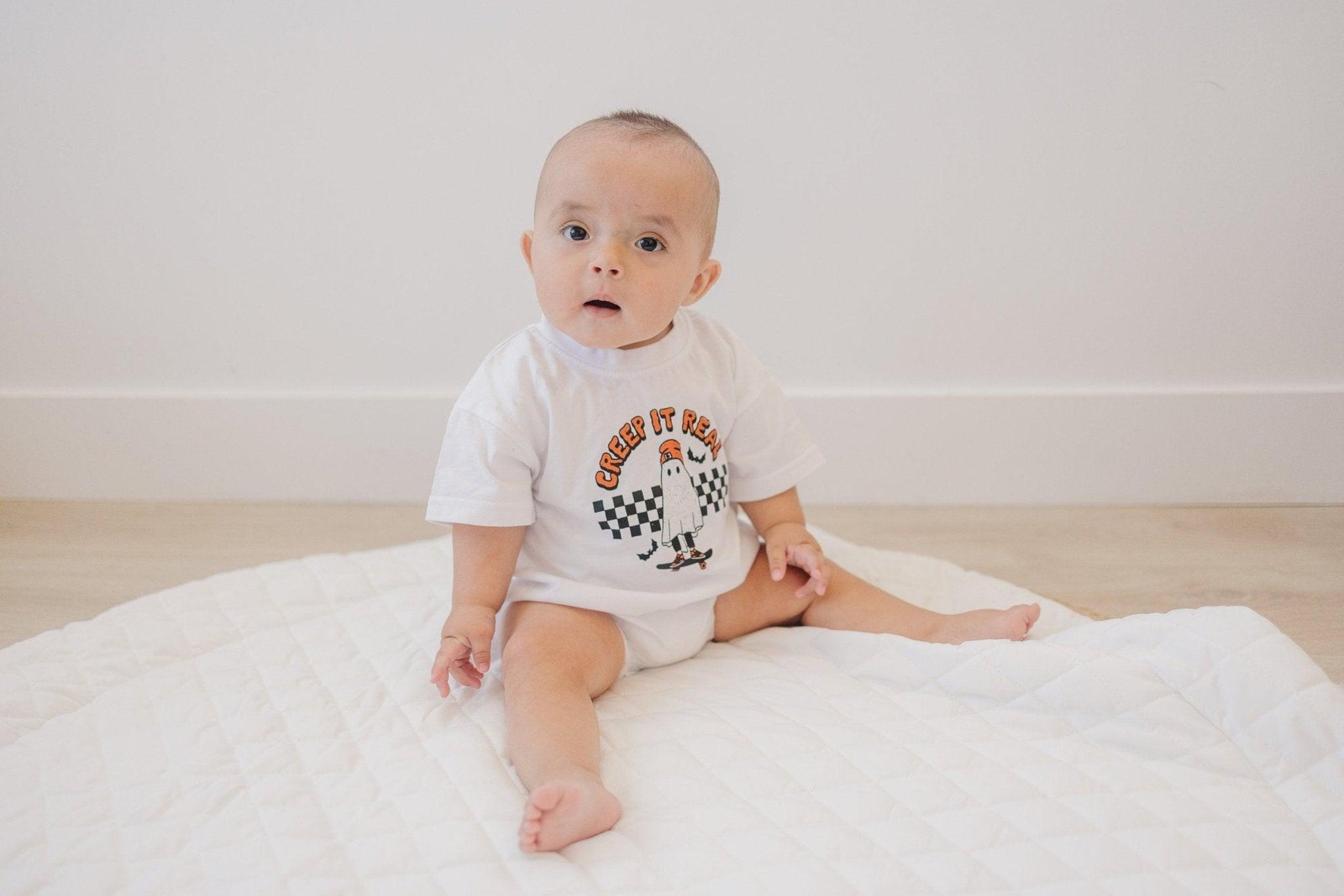 Creep It Real Organic Cotton T-Shirt Romper by Little Joy Co., product view 7