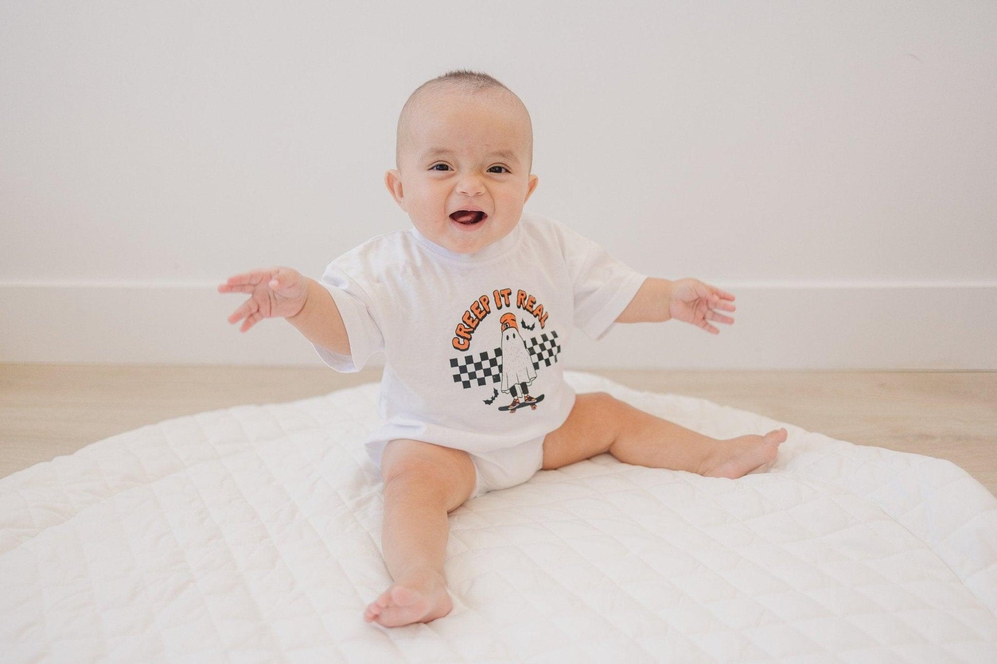 Creep It Real Organic Cotton T-Shirt Romper by Little Joy Co., product view 3