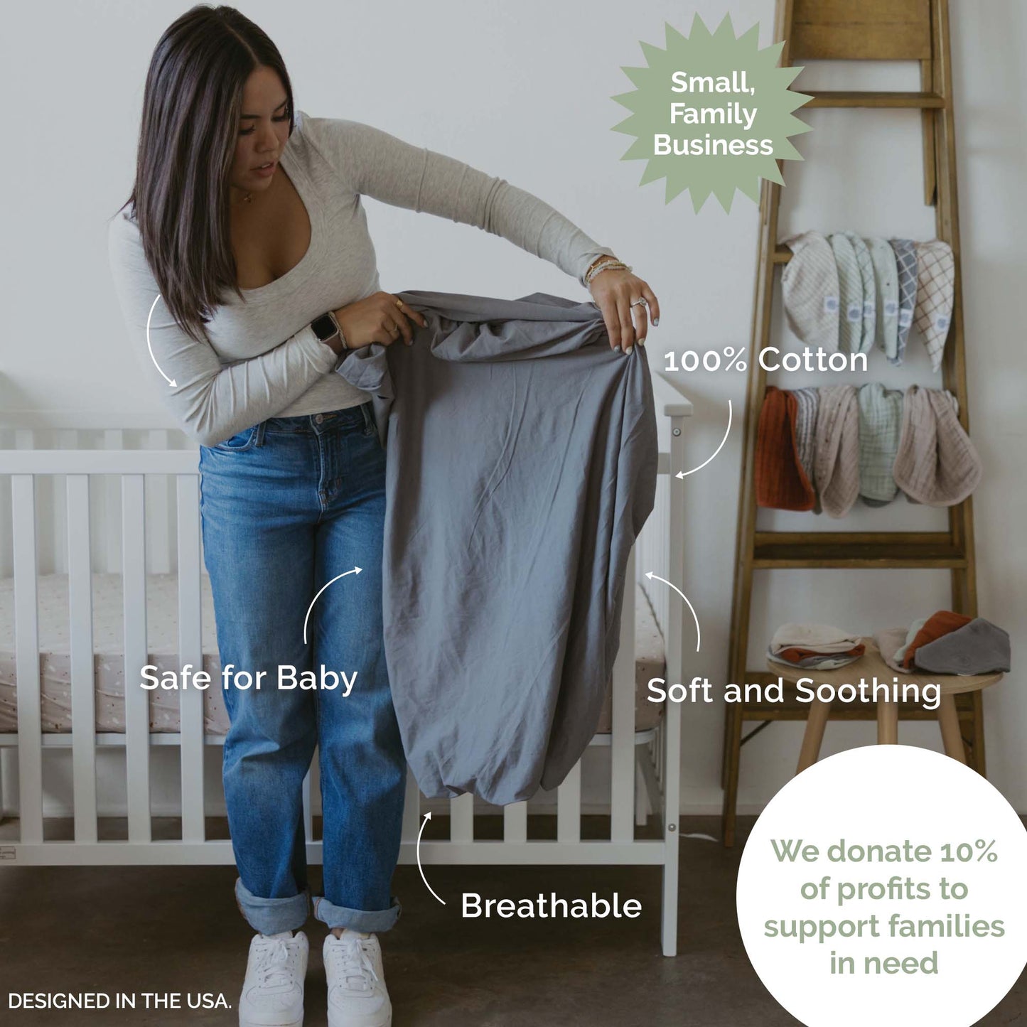 Crib Sheets by Parker Baby Co., product view 3