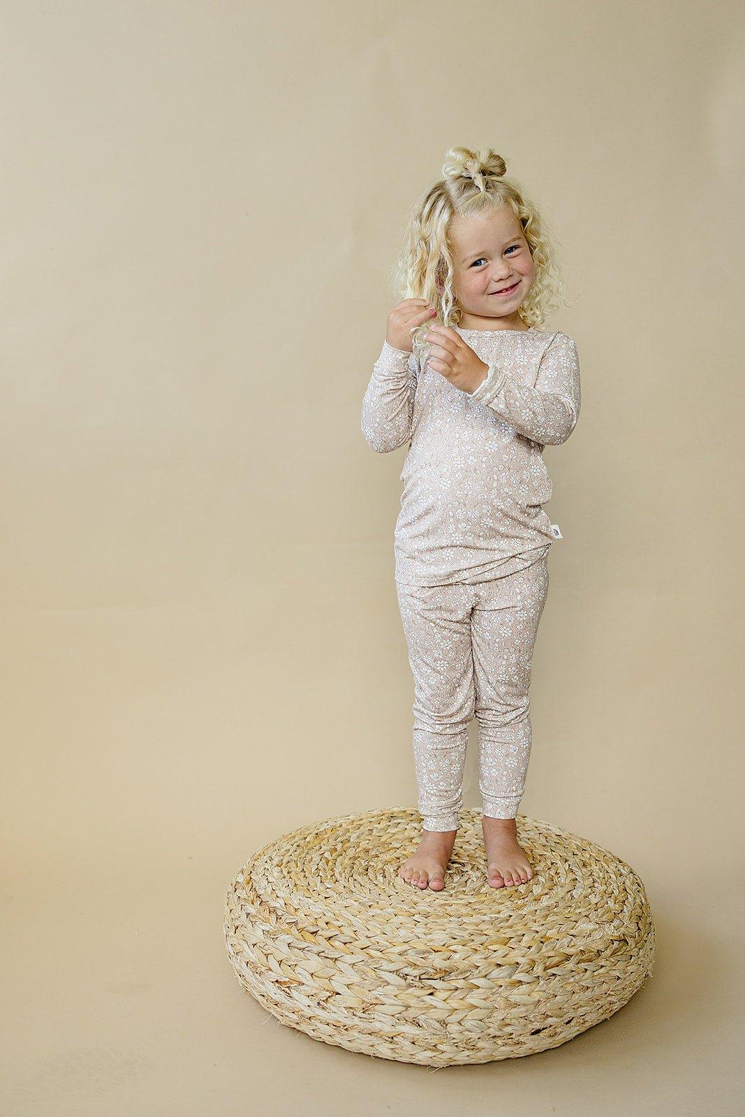 Dainty Ditsy 2pc Bamboo Pajamas by Little Joy Co., product view 3