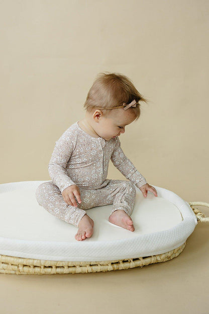 Dainty Ditsy Bamboo Zippy Romper by Little Joy Co., product view 12