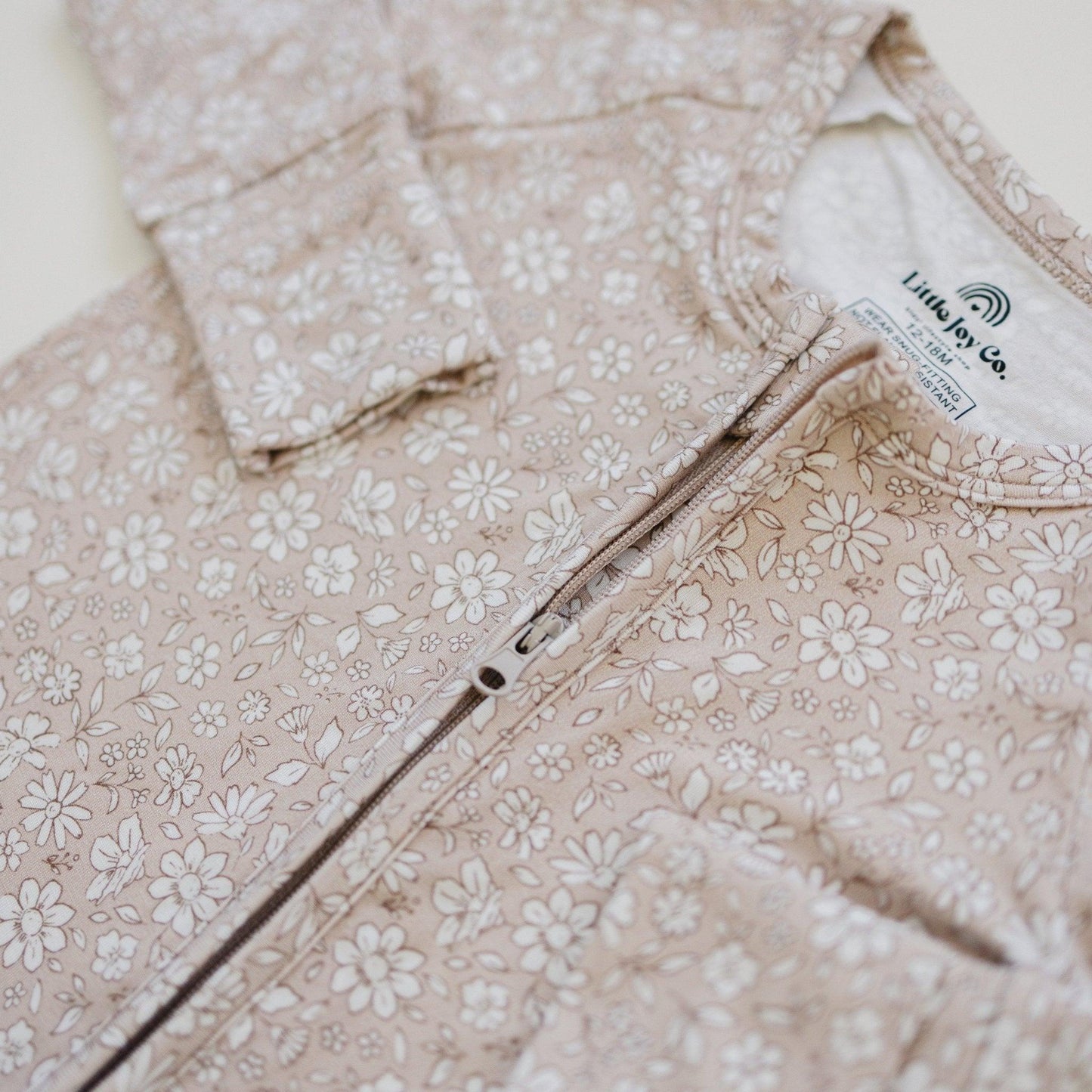 Dainty Ditsy Bamboo Zippy Romper by Little Joy Co., product view 11
