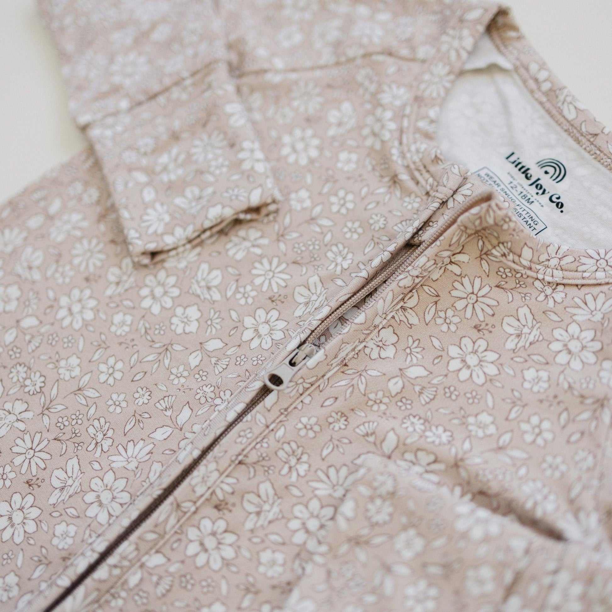 Dainty Ditsy Bamboo Zippy Romper by Little Joy Co., product view 11