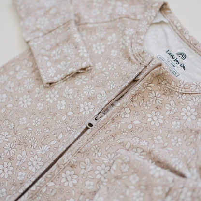 Dainty Ditsy Bamboo Zippy Romper by Little Joy Co., product view 11