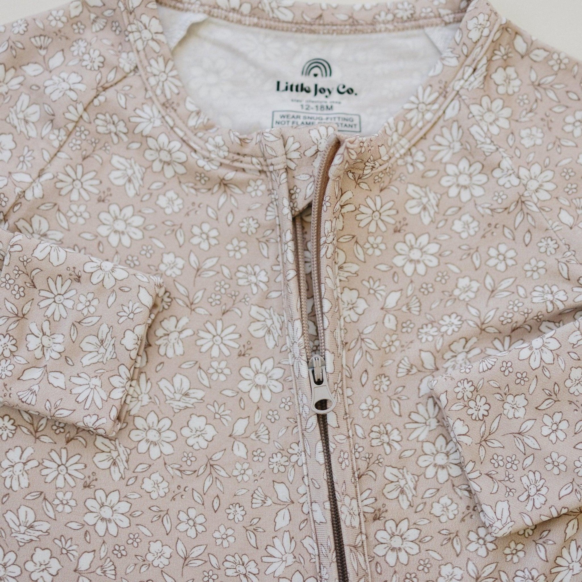Dainty Ditsy Bamboo Zippy Romper by Little Joy Co., product view 10