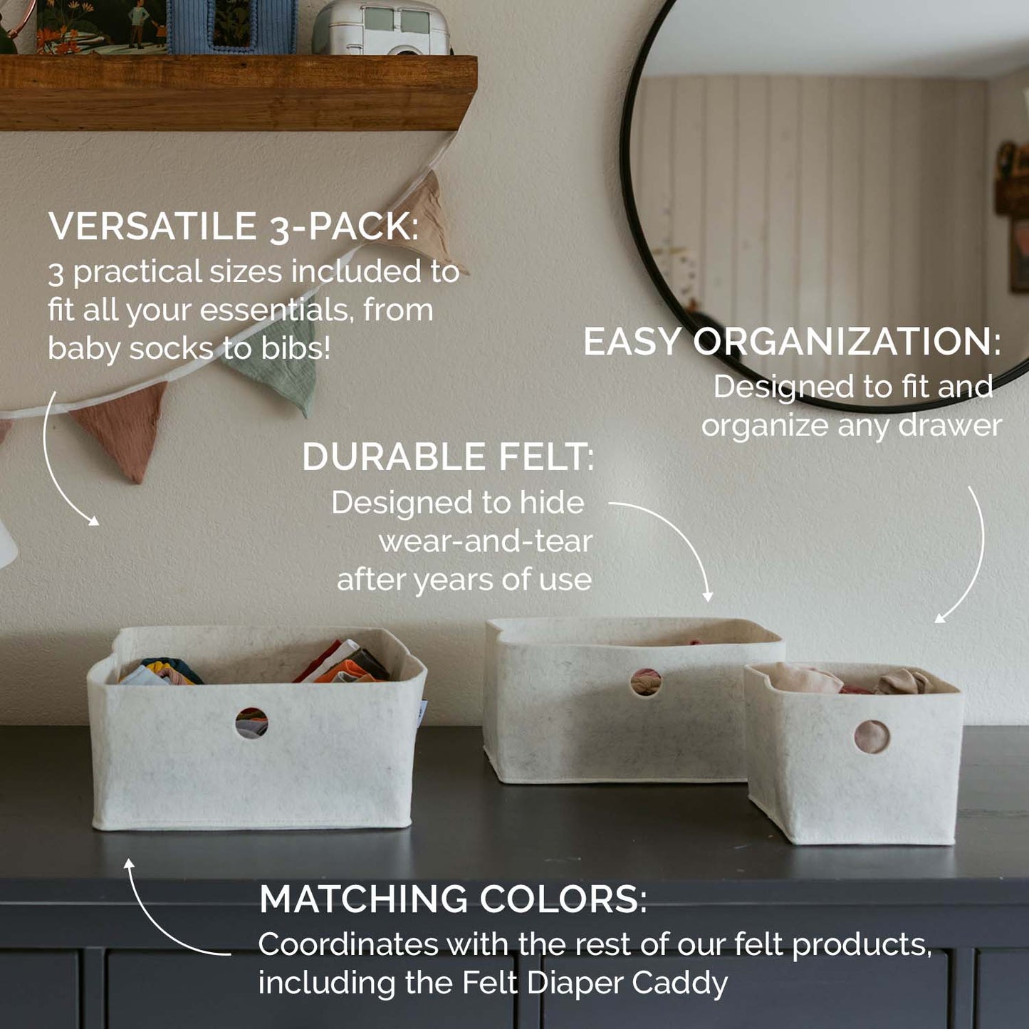 Felt Drawer Organizers by Parker Baby Co., product view 3