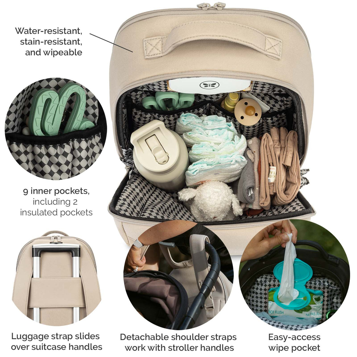 Parker Baby Co. Drift Neoprene Diaper Backpack with Belt Bag