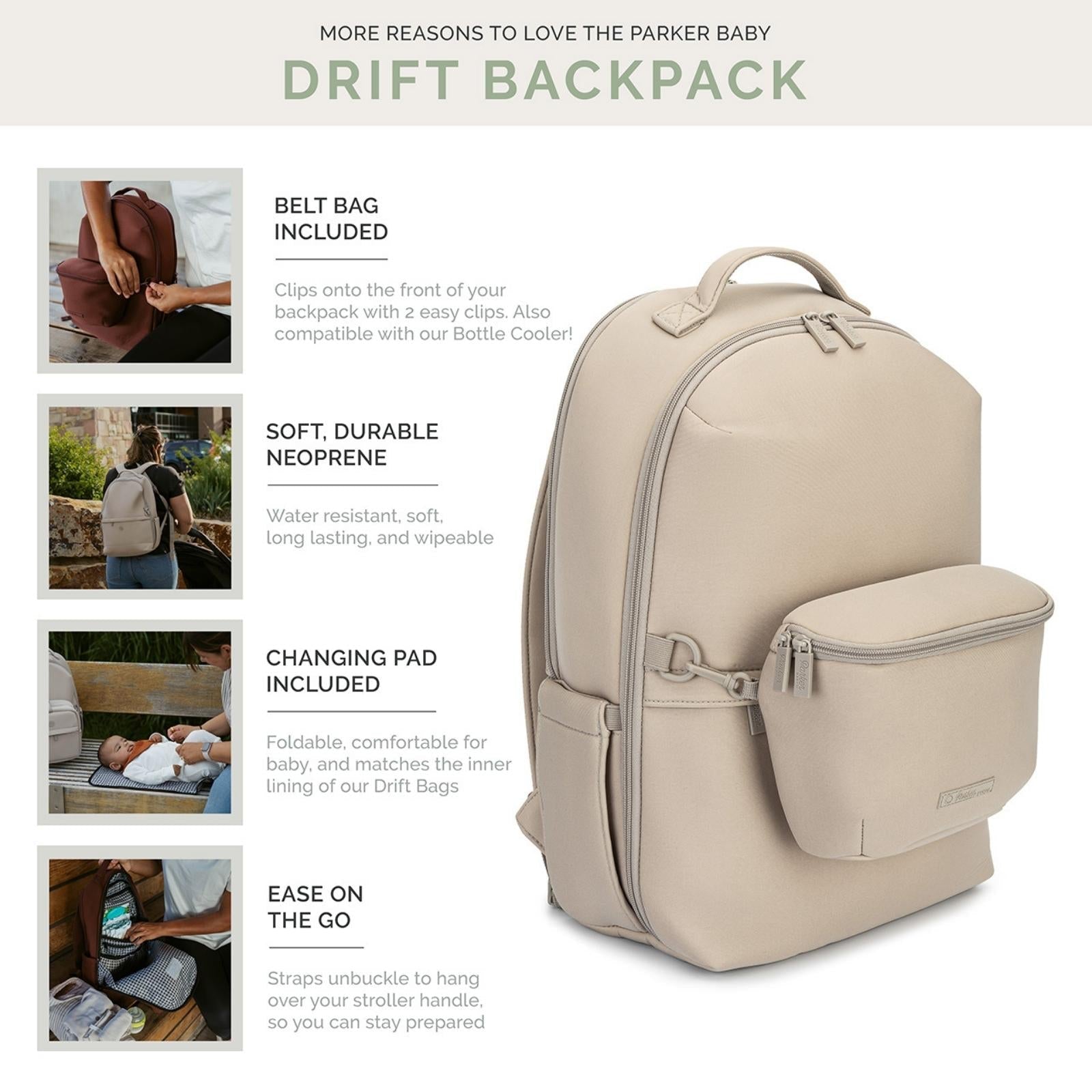 Drift Neoprene Diaper Backpack by Parker Baby Co., product view 3