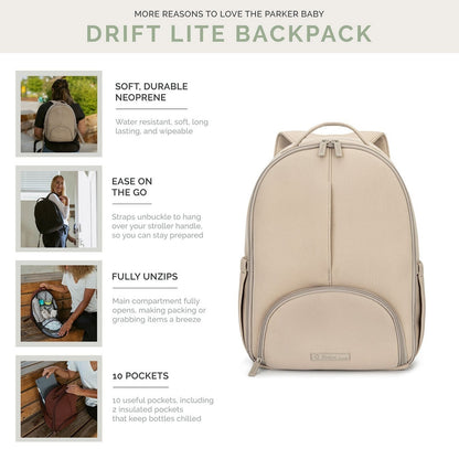 Drift Neoprene Lite Diaper Backpack by Parker Baby Co., product view 3