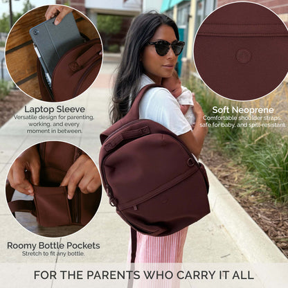Parker Baby Co. Drift Neoprene Diaper Backpack with Belt Bag