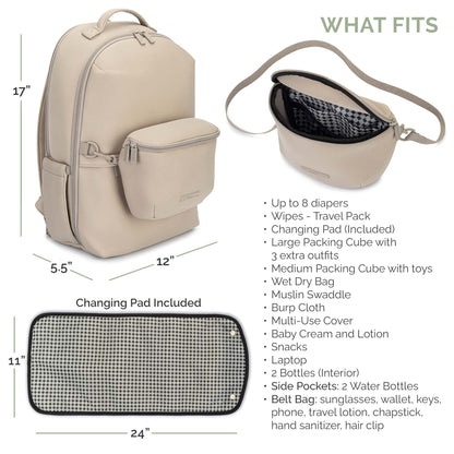 Parker Baby Co. Drift Neoprene Diaper Backpack with Belt Bag