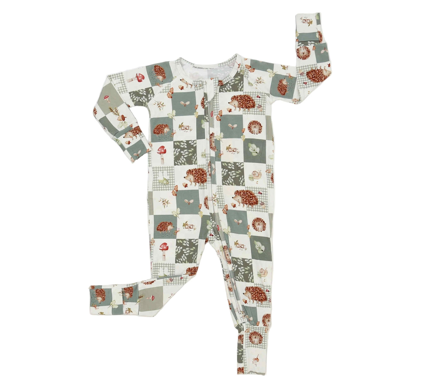 Harvest Hedgehogs Bamboo Zippy Pajamas by Little Joy Co., product view 5