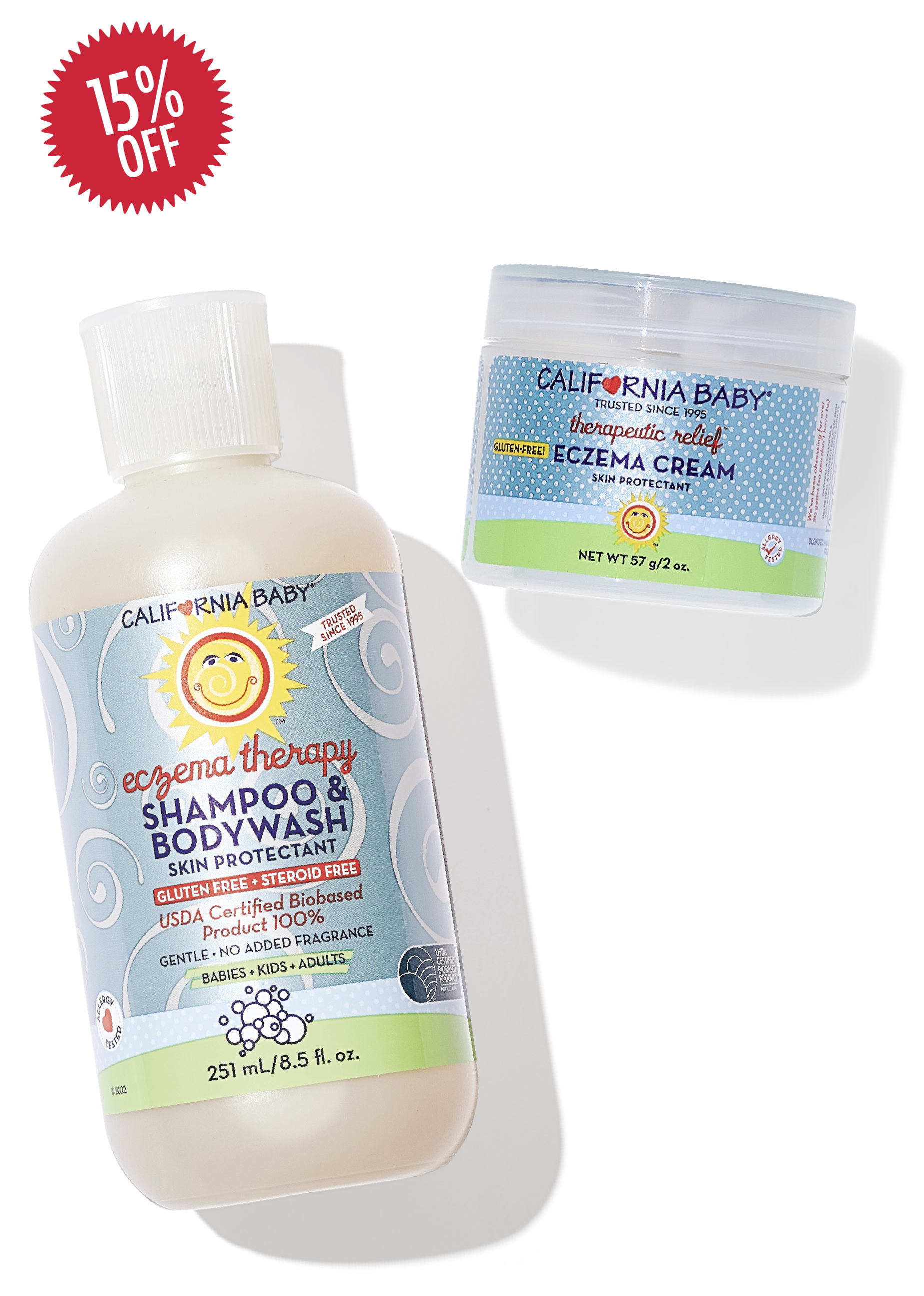 Eczema Cream + Wash Bundle by California Baby