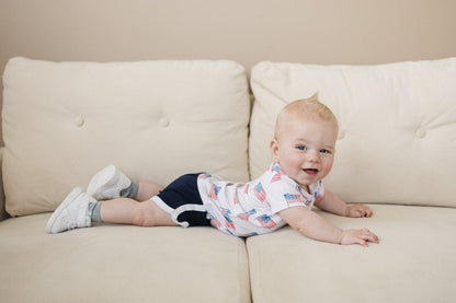 Flag Print Bamboo Pocket Tee & Shorts by Little Joy Co., product view 7