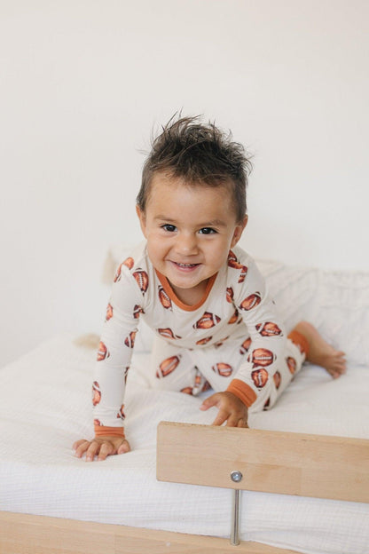 Football Print 2pc Bamboo Pajamas by Little Joy Co., product view 4