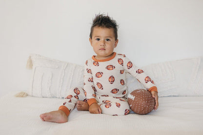 Football Print 2pc Bamboo Pajamas by Little Joy Co.