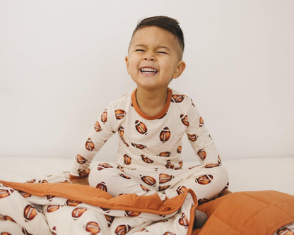 Football Print Quilted Bamboo Blanket - 1.0 Tog by Little Joy Co., product view 9