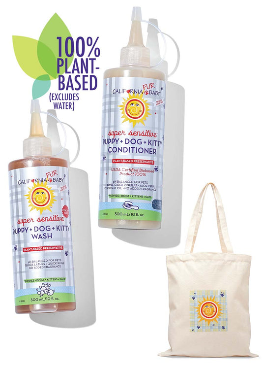 (No Fragrance) Super Sensitive™ Puppy + Dog + Kitty Wash & Conditioner Set by California Baby