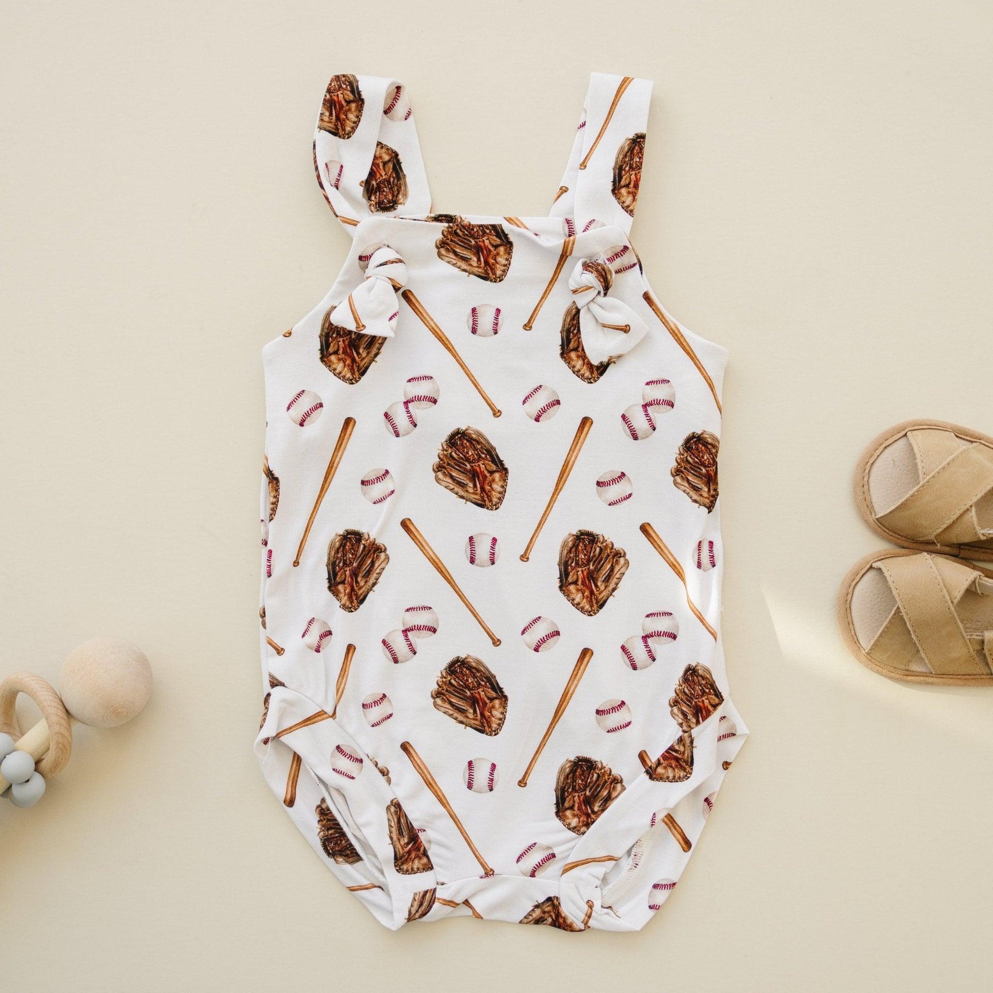 Grand Slam Bamboo Knotted Shortalls by Little Joy Co., product view 2