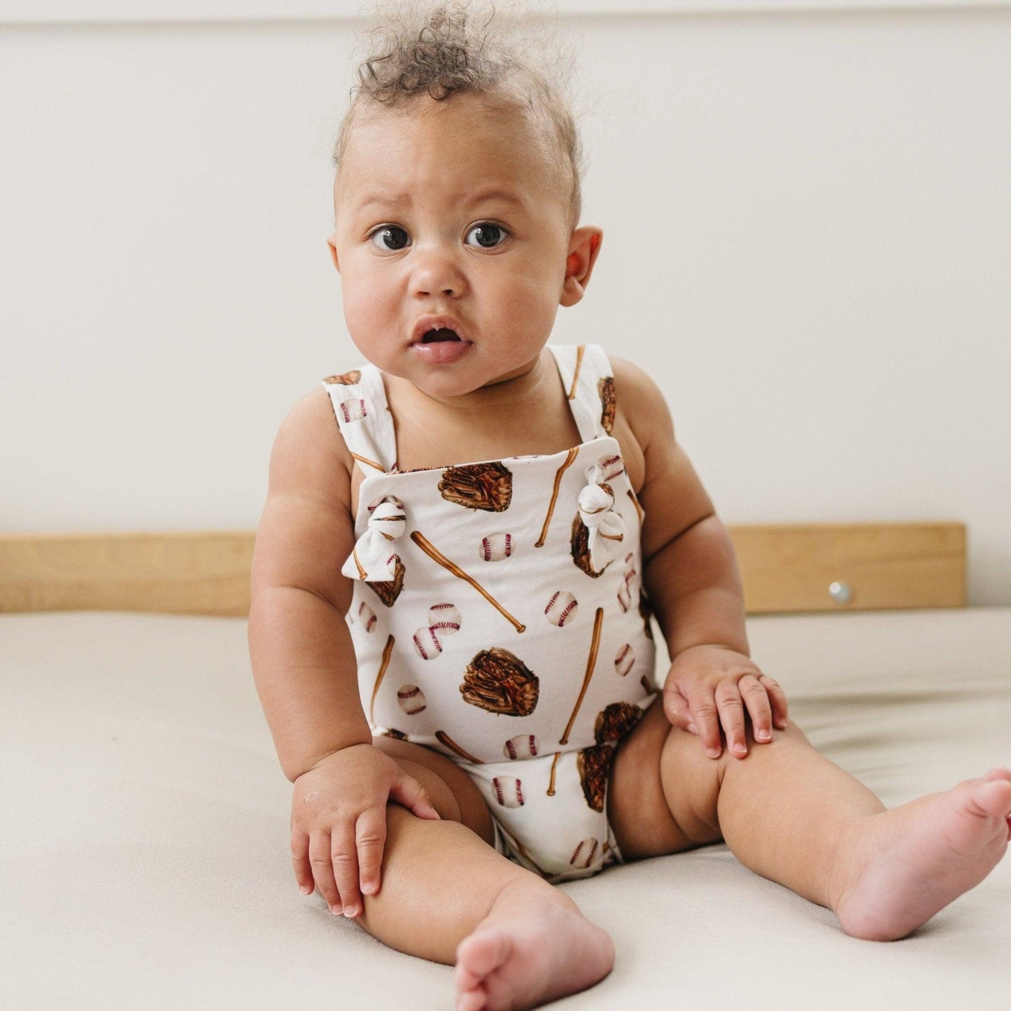 Grand Slam Bamboo Knotted Shortalls by Little Joy Co.