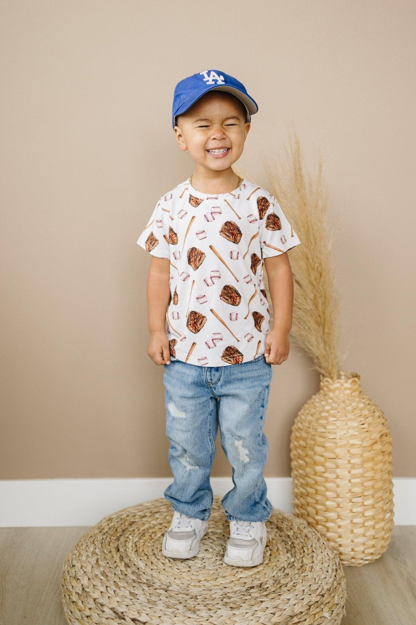 Grand Slam Bamboo Tee *Sizes 3/6m & Sz 6 Left by Little Joy Co., product view 5