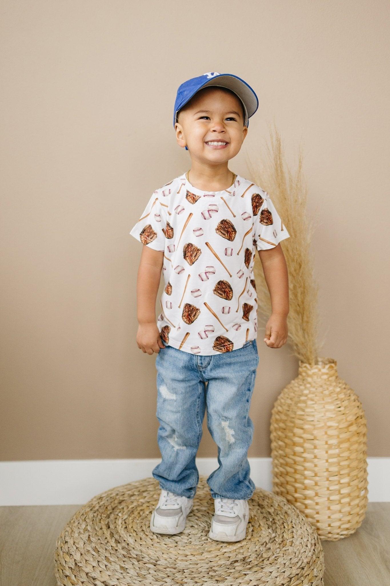 Grand Slam Bamboo Tee *Sizes 3/6m & Sz 6 Left by Little Joy Co., product view 6