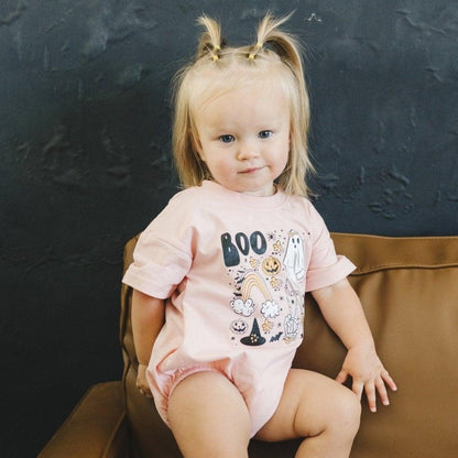 Halloween Print Organic Cotton T-Shirt Romper by Little Joy Co.
