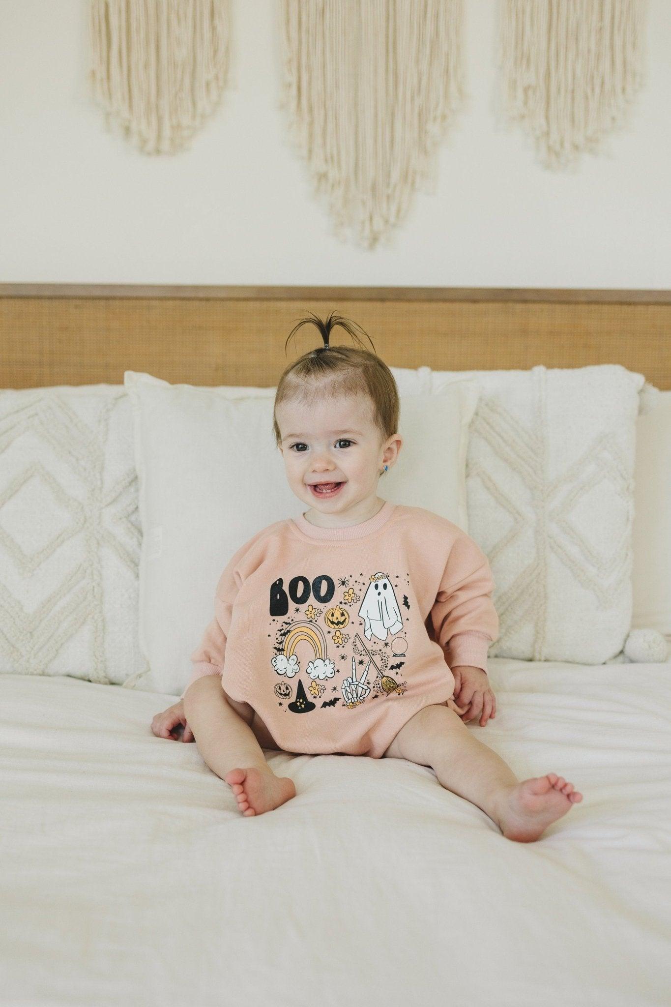 Halloween Sweatshirt Romper by Little Joy Co., product view 4