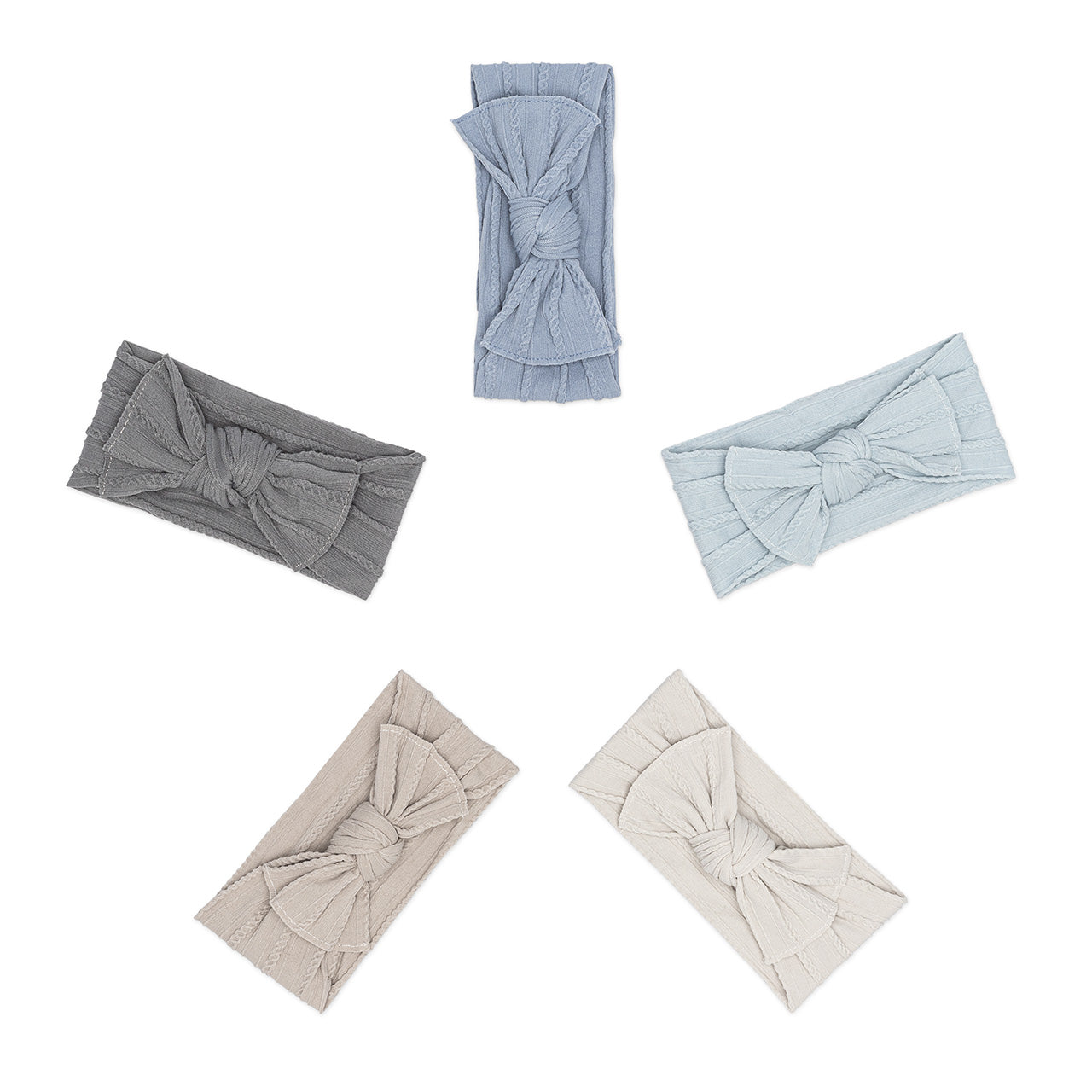 Stormy Set - Cable Knit Knotted Headbands - 5 Pack by Parker Baby Co.