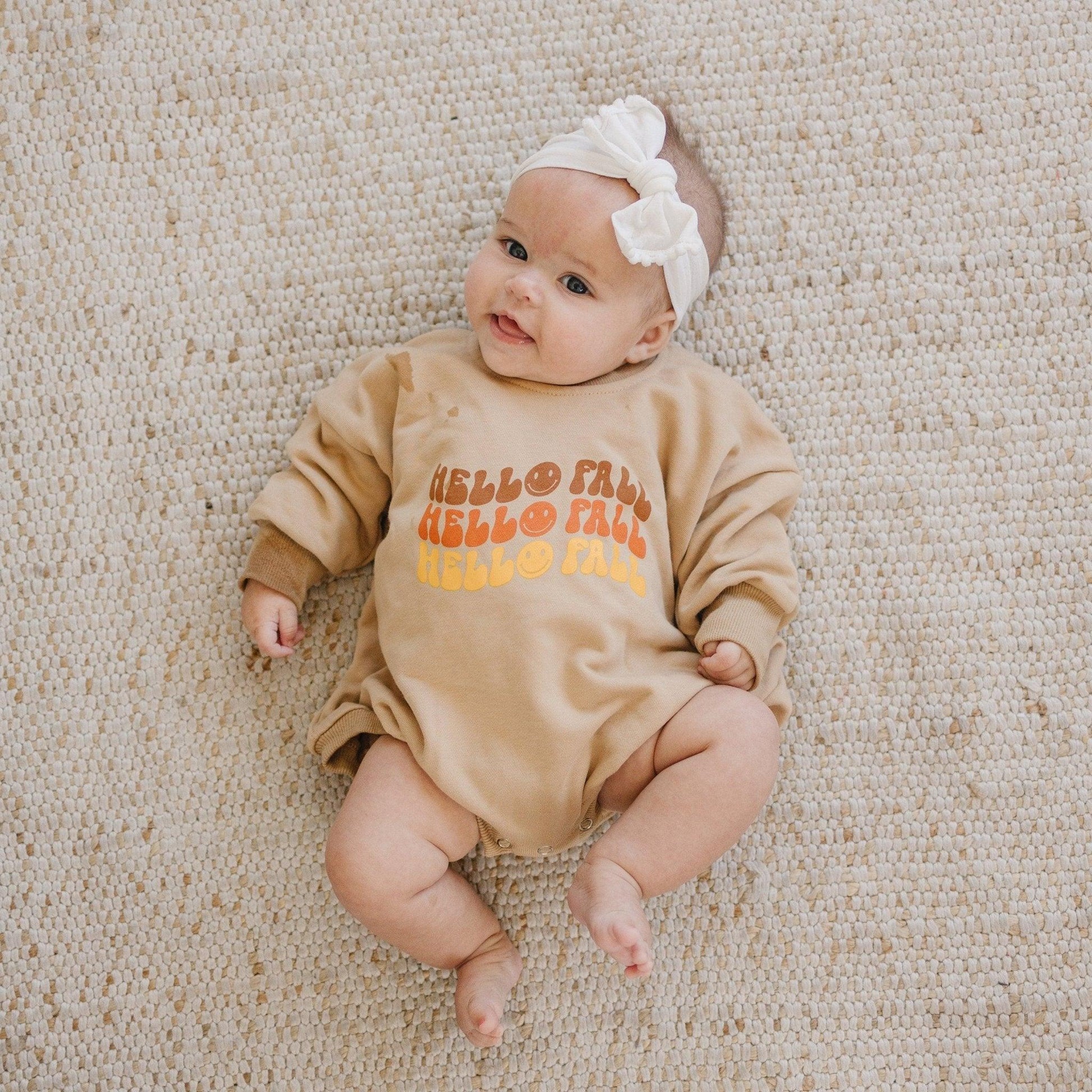 Hello Fall Sweatshirt Romper - more colors by Little Joy Co., product view 2