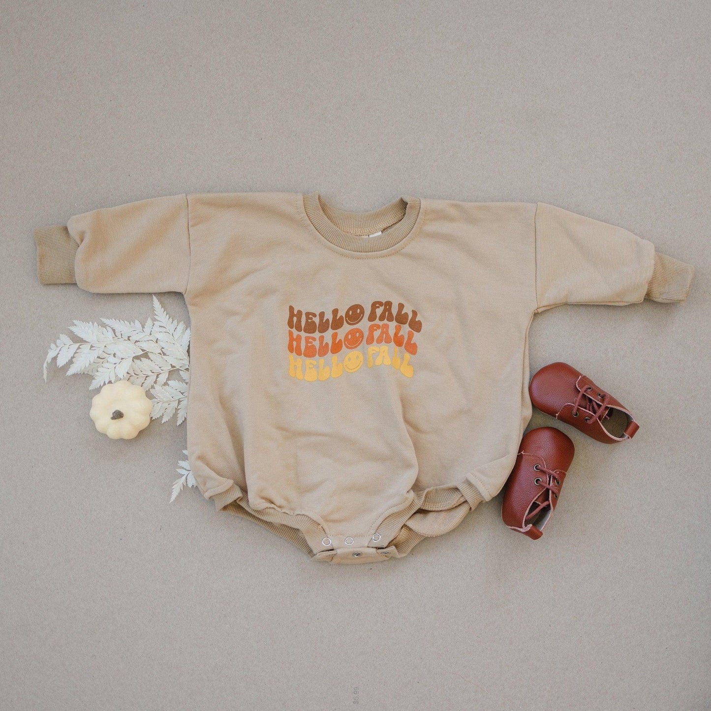 Hello Fall Sweatshirt Romper - more colors by Little Joy Co., product view 5