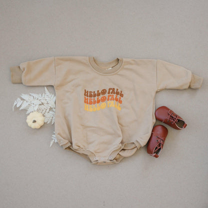 Hello Fall Sweatshirt Romper - more colors by Little Joy Co., product view 5