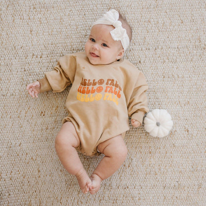 Hello Fall Sweatshirt Romper - more colors by Little Joy Co.