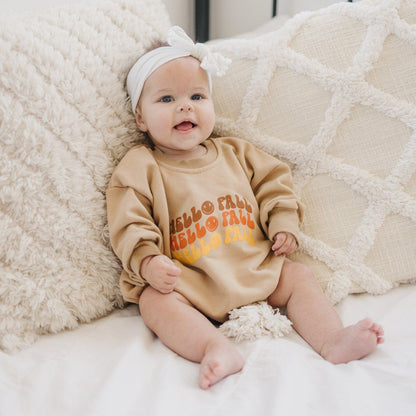 Hello Fall Sweatshirt Romper - more colors by Little Joy Co., product view 4