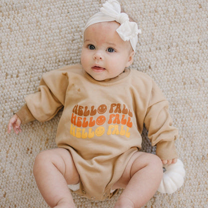 Hello Fall Sweatshirt Romper - more colors by Little Joy Co., product view 3