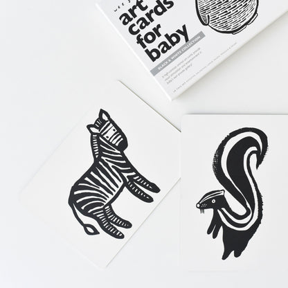 Wee Gallery Black and White Baby Art Cards – 6 Animal Cards