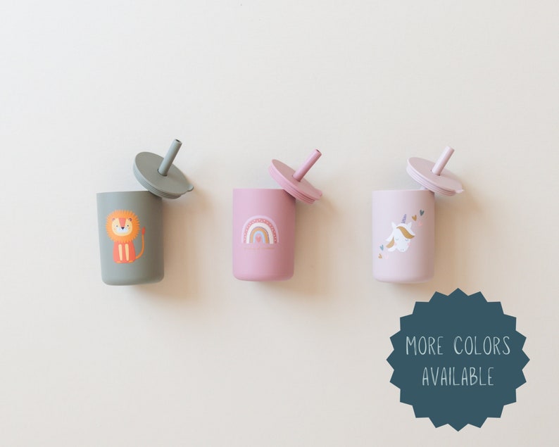 Silicone Straw Cup for Babies & Toddlers - 6oz Silicone Sippy Cup by Little Joy Co.