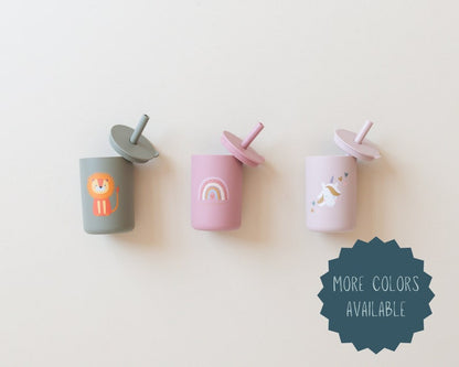 Silicone Straw Cup for Babies & Toddlers - 6oz Silicone Sippy Cup by Little Joy Co.
