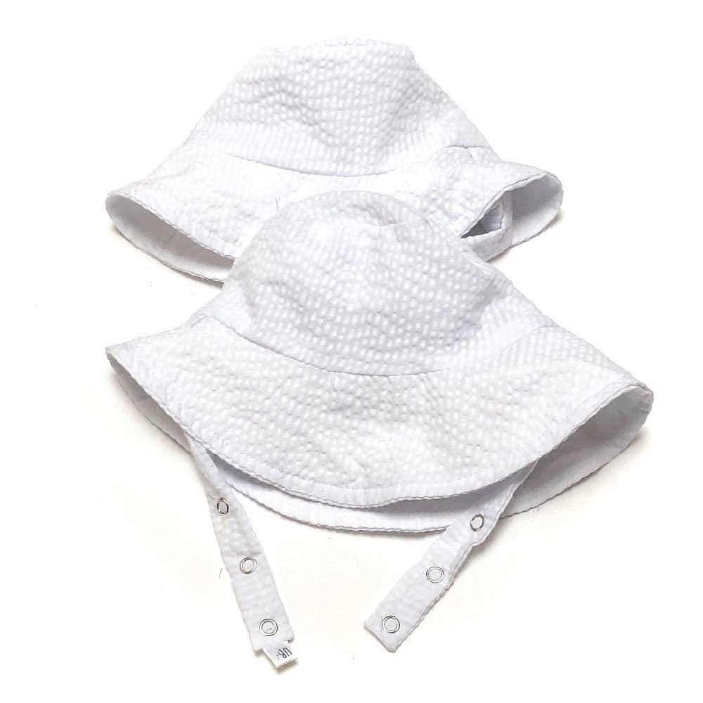 bucket hat in Cape Cod Seersucker white by UB2 | Urban Baby Bonnets