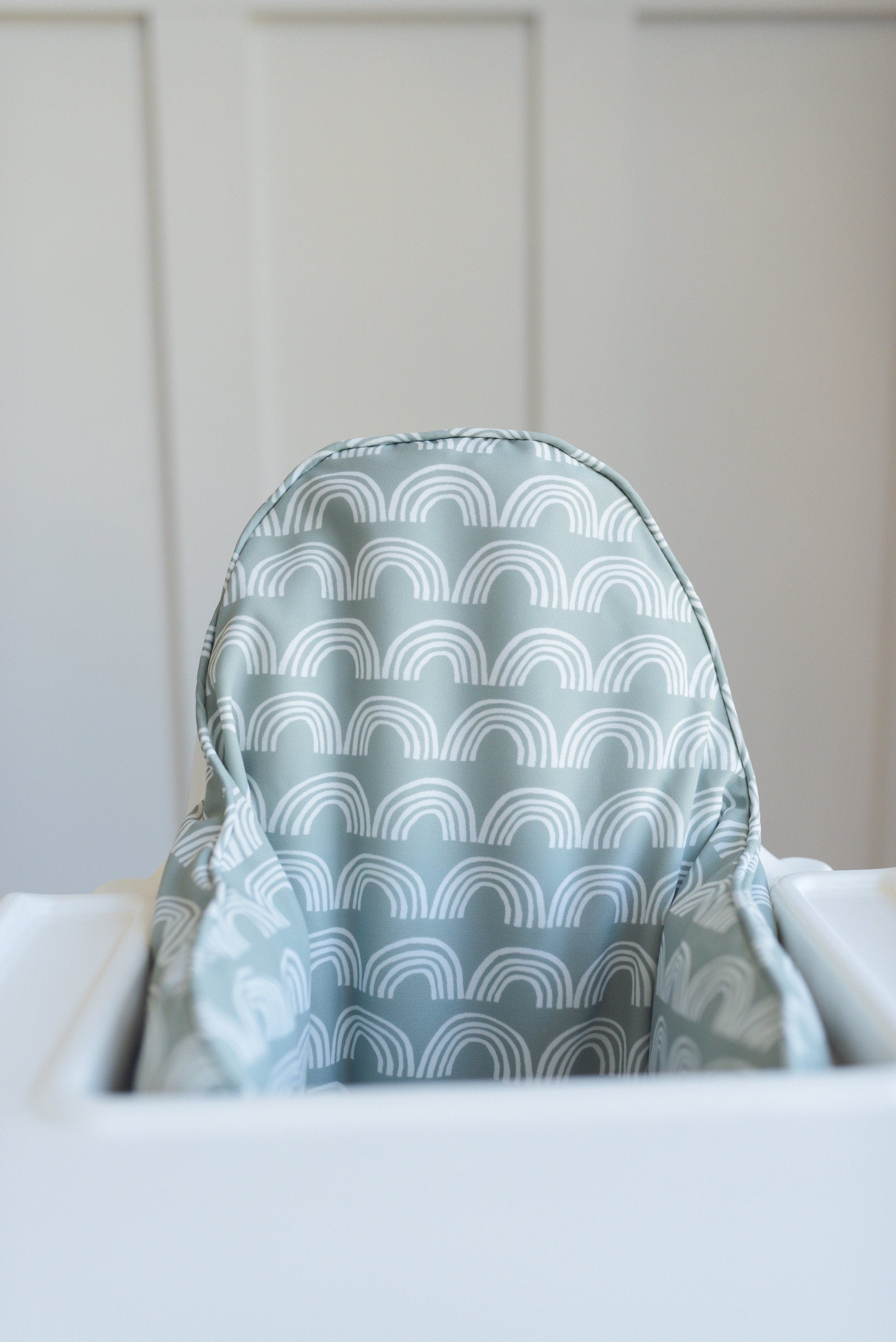Sage Green Rainbow IKEA Antilop Cushion Cover by Little Joy Co., product view 2