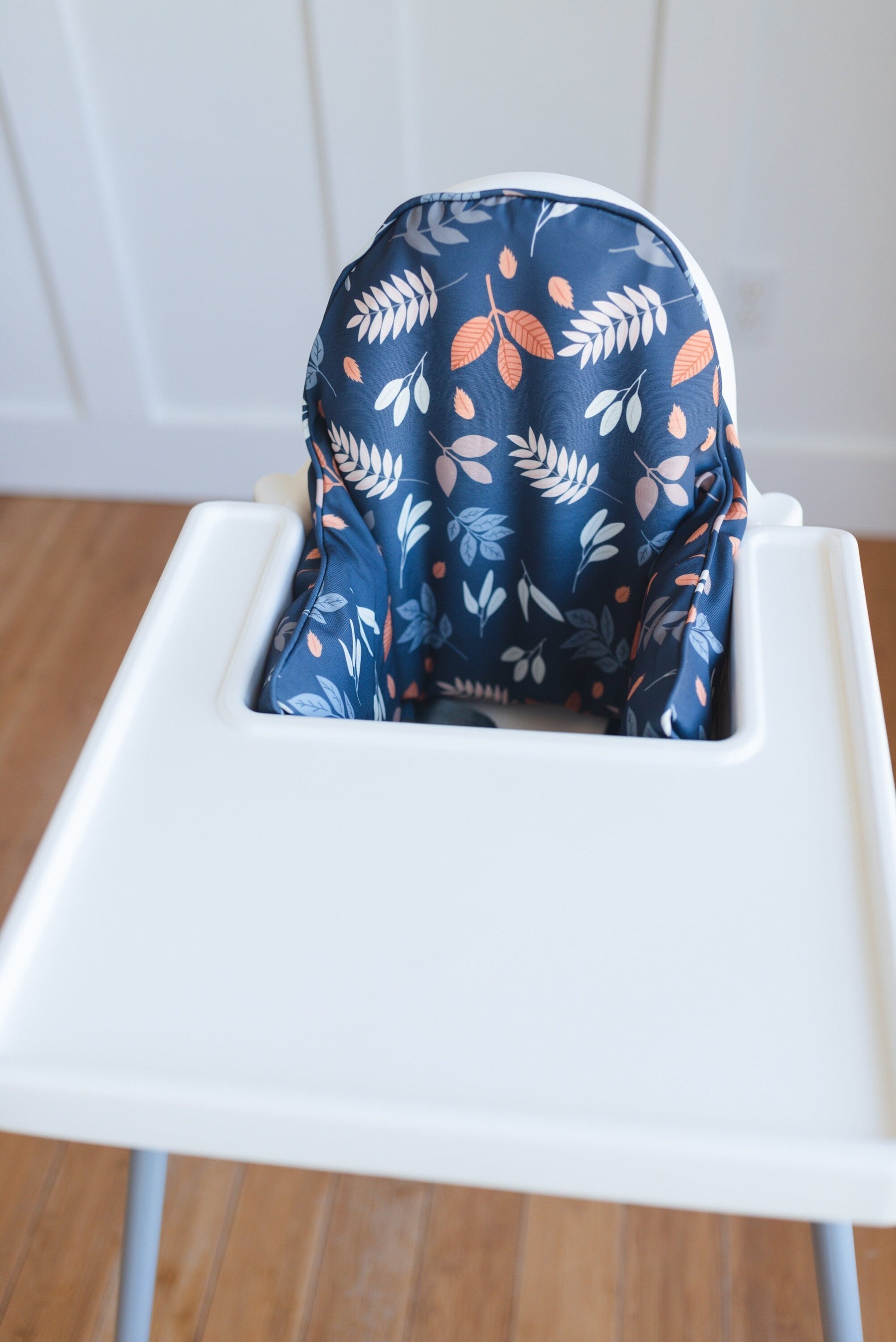 Navy Leaves IKEA Antilop Cushion Cover by Little Joy Co., product view 3